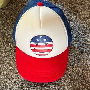 Patriotic Smiley Face Trucker Hat